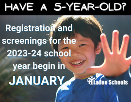  Kindergarten and Registration Screening Begins in January
